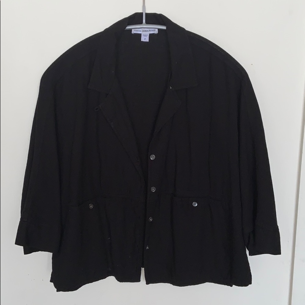 Black crop James Perse button shirt
